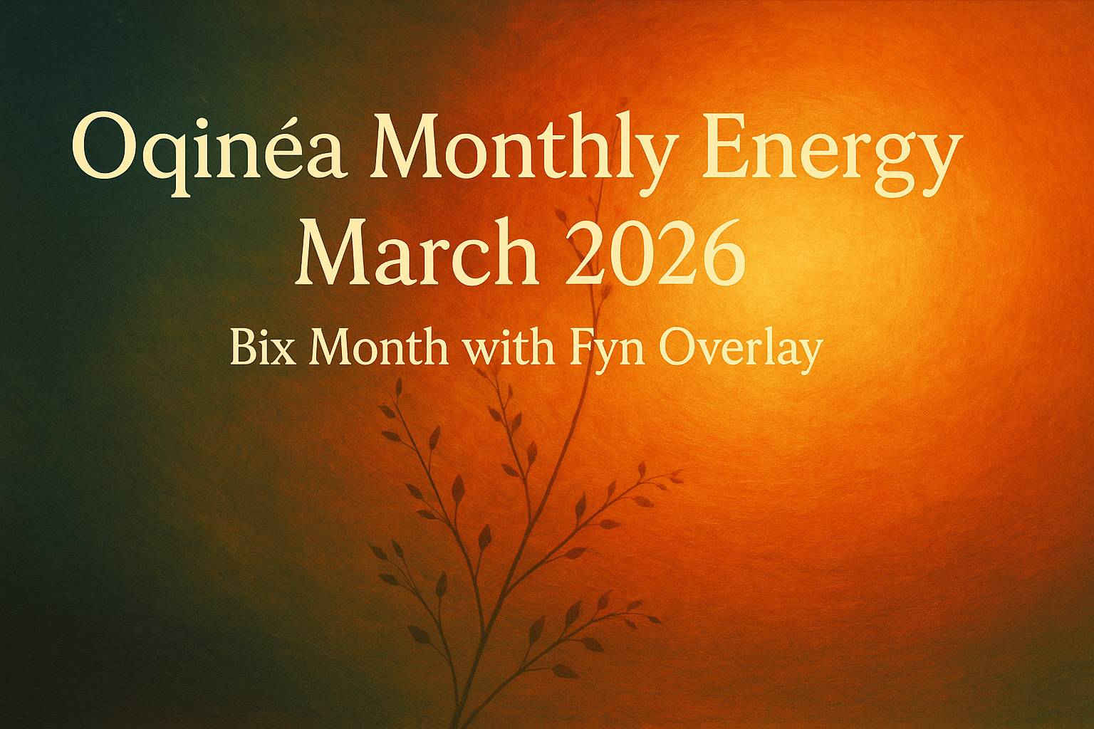 Oqinéa Monthly Energy – March 2026 | Bix Month with Fyn Overlay